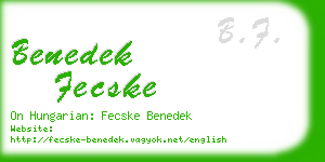 benedek fecske business card